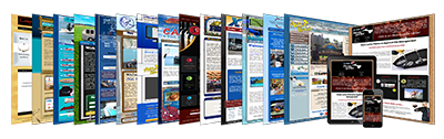 A mockup of a stack of websites that Sleepless Interactive has built over the last 20 years