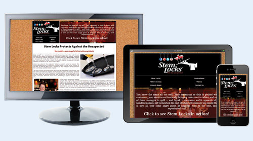 Multi-device digital architecture mockup displaying custom web design and lead capture UI for a SLO County business.